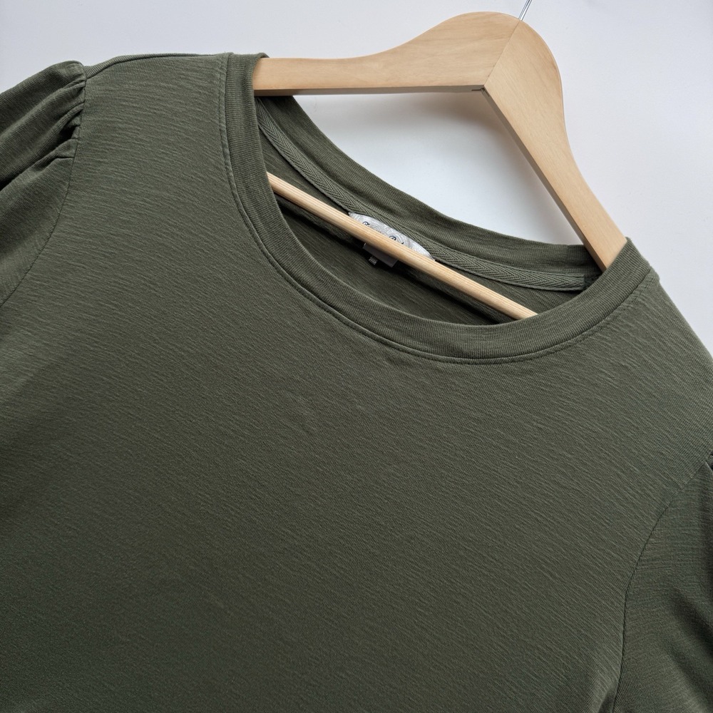 Tommy Bahama Womens XL Puff Sleeve T-Shirt Olive Green 100% Cotton
